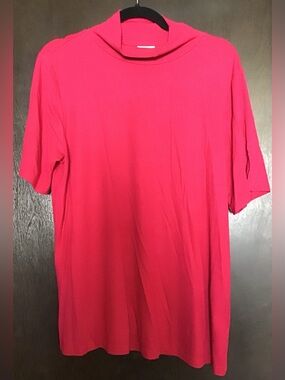 Laurie Felt Short-Sleeve Ribbed Top - Hot Pink